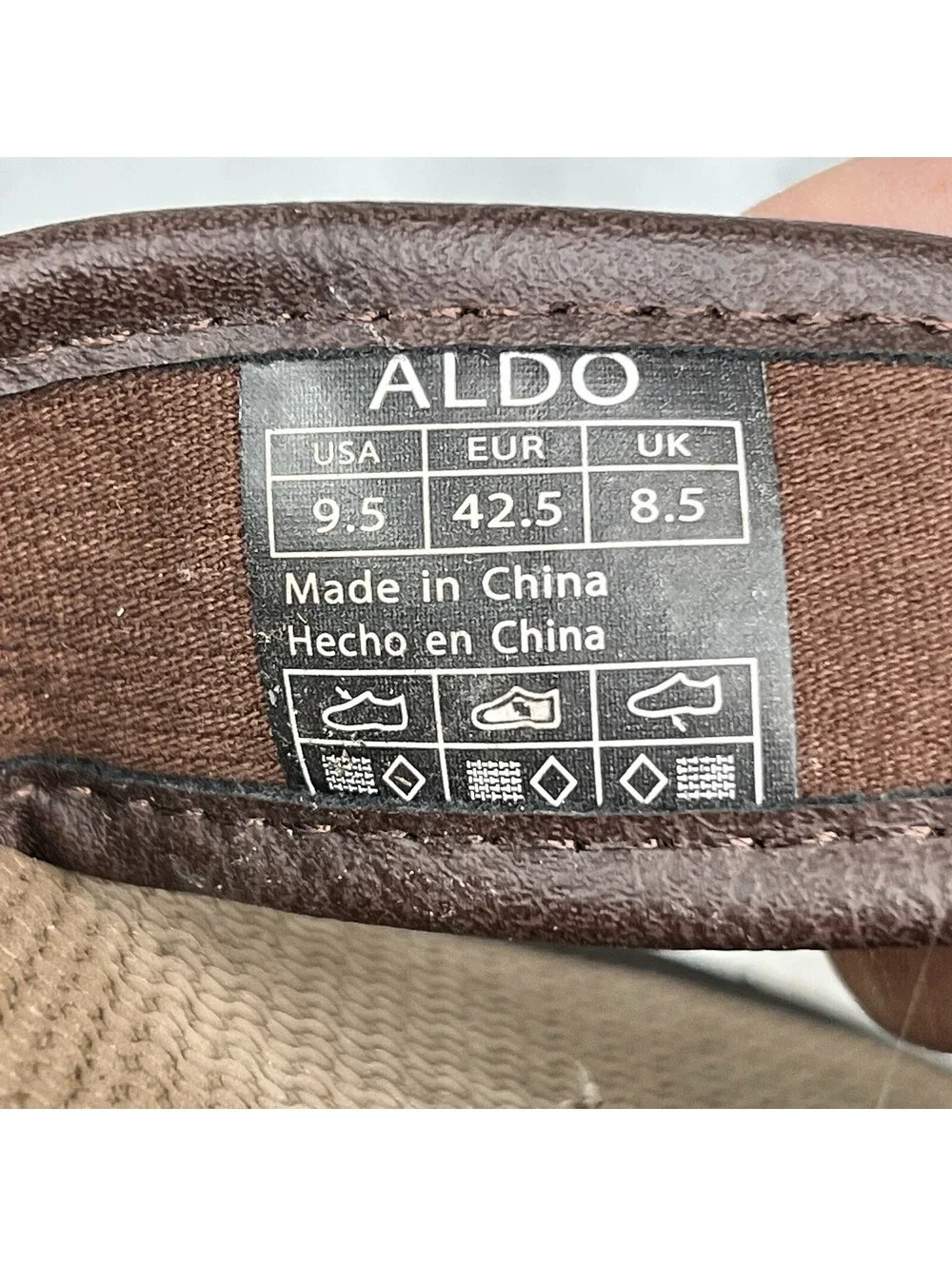 Aldo Sandals Men’s  Tan Leather Leather Straps  Size 9.5